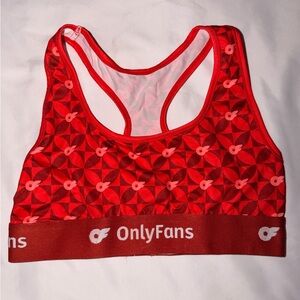 Red Patterned Sports Bra